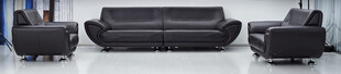 现代简约风格黑色沙发组合