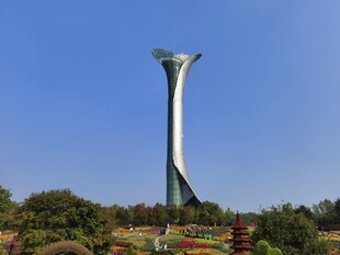 高耸的现代化观光塔景观