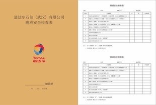 加油站晚班安全检查表