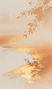 秋日晨湖 一叶扁舟