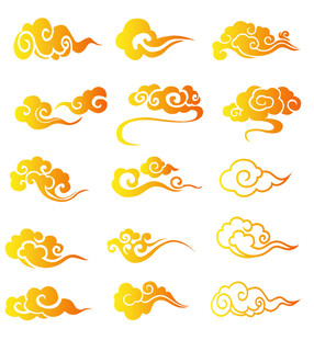 中式传统金色祥云