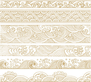 矢量浪花纹波浪纹祥云