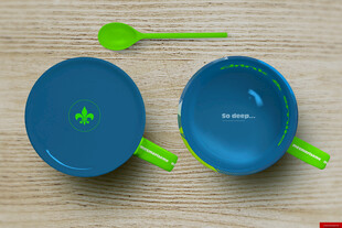 蓝色儿童餐具套装