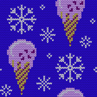 雪花与冰淇淋针织图案