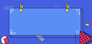 蓝色边框空白广告背景图