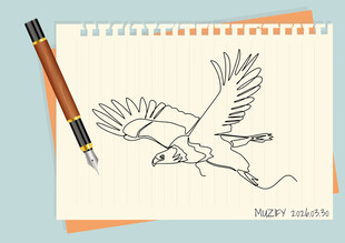线条画 鹰