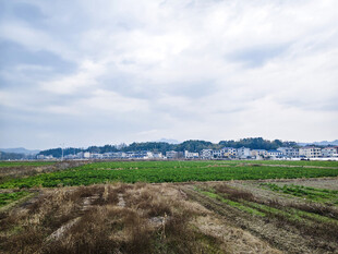 乡村田野风光远景图