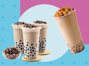 美味珍珠奶茶饮品展示