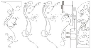 移门图案 装饰线条 素描背景