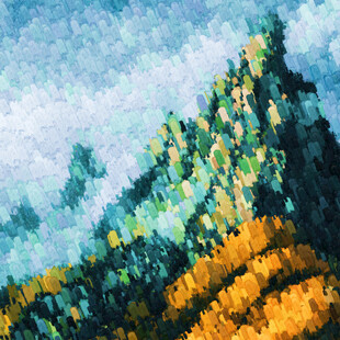 山林秋景油画