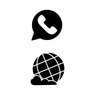  通信网络 电话 地球图标