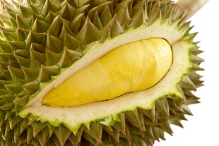 切开的榴莲果肉展示