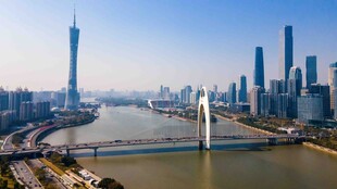 广州城市天际线与桥梁景观