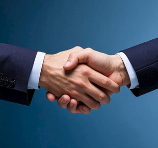 商务人士握手合作瞬间
