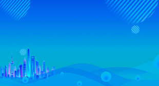 梦幻蓝色科技城市景观