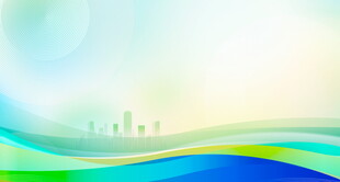 梦幻渐变波浪城市背景图