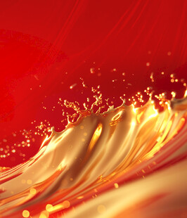 金色流彩红底闪耀画面