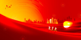 红色隧道光影梦幻景象