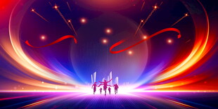 绚丽舞台灯光下的舞者