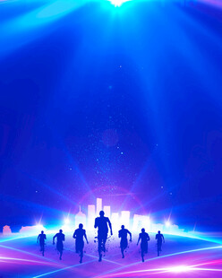 舞台灯光下的舞者身影