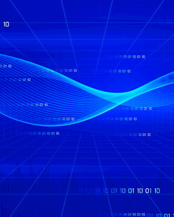 蓝色科技感波浪背景图