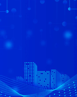蓝色科技风城市建筑背景图