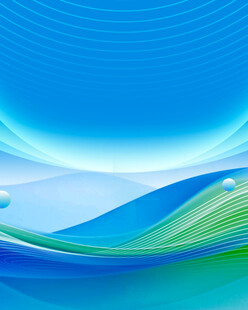 梦幻蓝绿渐变波浪风景