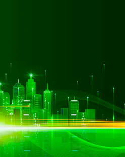 绿色科技感城市光影景观