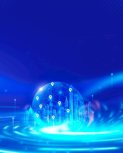 梦幻蓝色光影特效场景