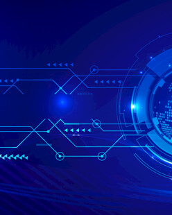 科技感蓝色数字地球背景图