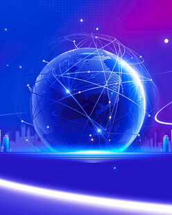科技感地球网络连接场景