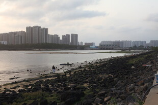 湛江江边城市风光景色