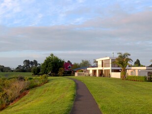 乡村小道旁的美丽住宅