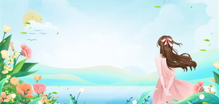 春季踏青背景素材