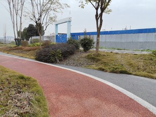 城市中的彩色健身步道