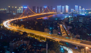 城市夜景立交桥璀璨灯光