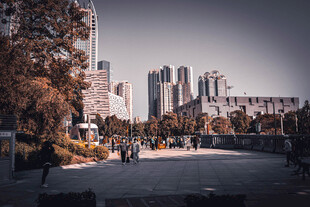 城市公园中的休闲场景