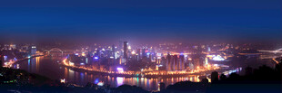 城市璀璨夜景俯瞰图