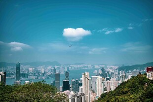 香港城市天际线全景风光