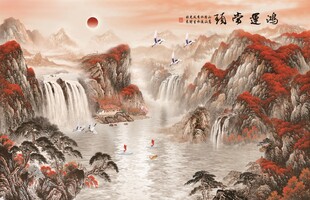 水墨山水间的壮丽景致