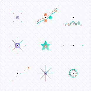 多彩创意星星装饰元素