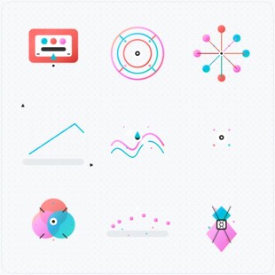 多彩抽象图标集合