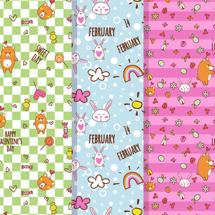 可爱卡通图案儿童布料纹理