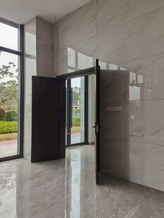 现代风格室内的黑色双开门