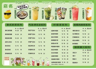 奶茶店菜单灯箱