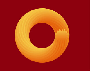 橙色环形图案设计元素