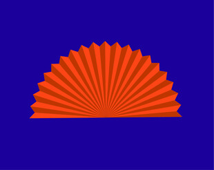 橙色扇形图案背景设计