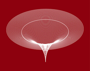红色背景的抽象线条图案