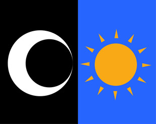 日月图案对比图