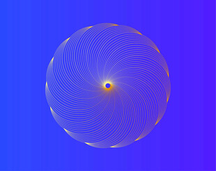 蓝色背景下的抽象圆形图案